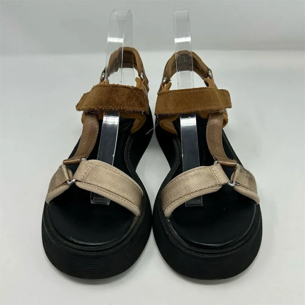 Zara Women's Brown Strappy Slingback Platform Sandals Size 6.5 (EU 37) Summer - Picture 4 of 16